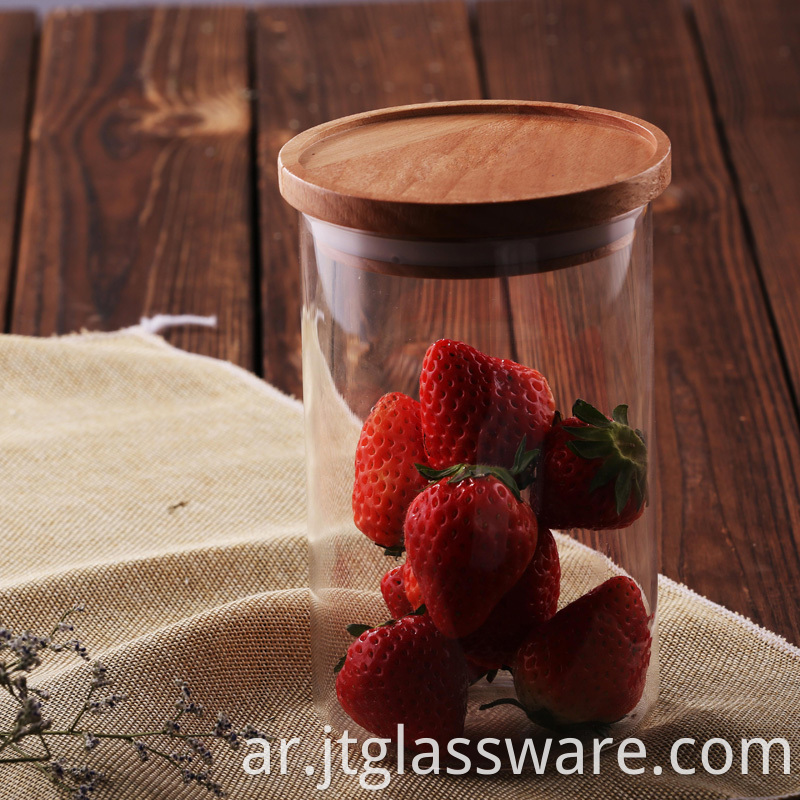 Glass Jar With Bamboo Lid